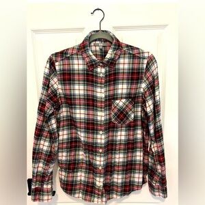 Uniqlo Tartan Plaid Flannel Button Down Shirt women’s Medium